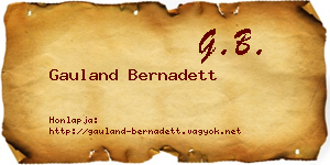 Gauland Bernadett névjegykártya